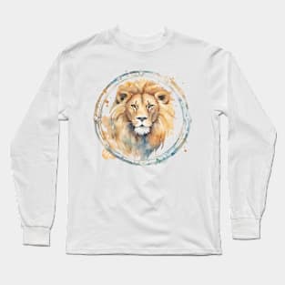 Leo watercolor Lion Zodiac Sign Long Sleeve T-Shirt